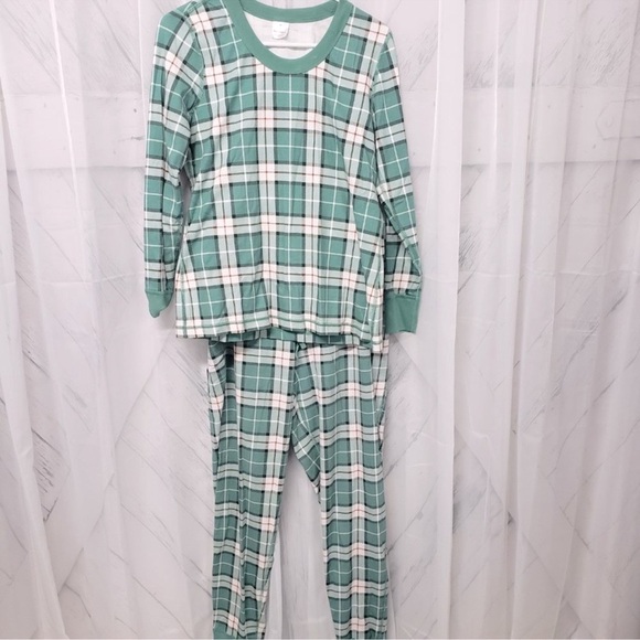 HANNA ANDERSSON Organic Cotton Long John Pajama Set Family Harvest Plaid Green - Picture 12 of 14